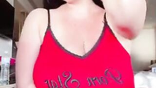 Artdikaya - red top and plays with her big breast