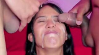 dirty_gabbie77 two cumshots together skinny bracces