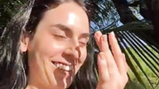 Morguissz showing pussy in public walk