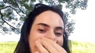 Morguissz showing pussy in public walk