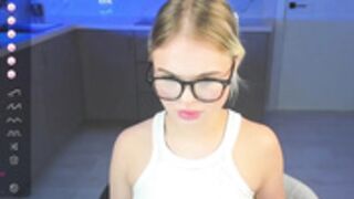 Blond with Glasses Teasing