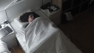 brunette cam girl voyeur dildo before sleep