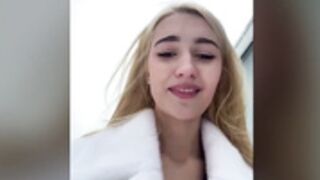 Lana shows tits to stranger