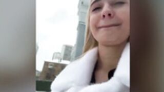 Lana shows tits to stranger