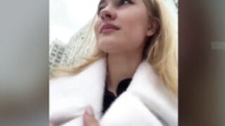Lana shows tits to stranger