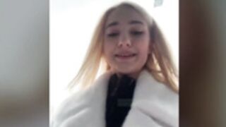 Lana shows tits to stranger