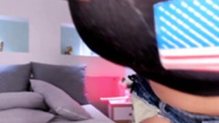 iriss1 wearing the shortest shorts and thigh boots 2