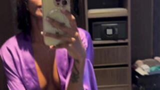 Annaceleste Wet Pussy Underneath Purple Robe