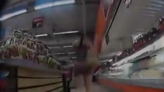ass walking in shop