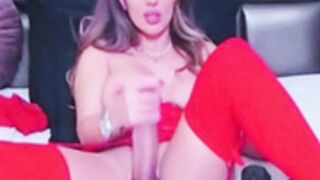 Hung tgirl stroking cick