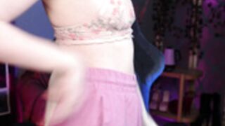 Rory_Pink showing her bush in seet hrough panty