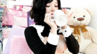 aikonany busty latina in a maid suit