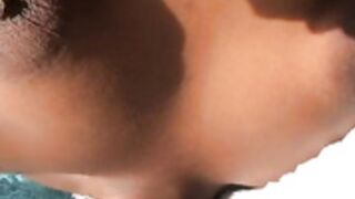 Black african girl with puffy huge areolas