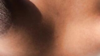 Black african girl with puffy huge areolas