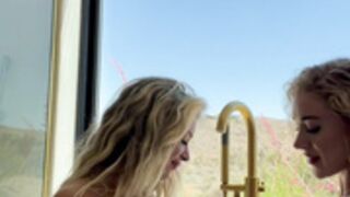 BlondeMauiGirl Lesbian Bath Pussy Licking w Iambentlee