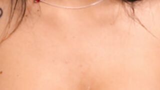 Raisa with gloves and stockings on