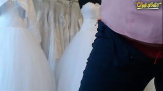 Hot Myrabelle plays with herself at a store