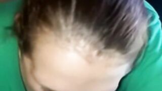 Chubby chick sucking BBC like a pro