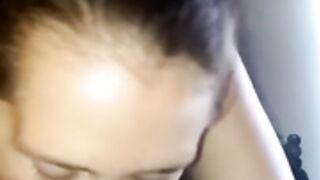 Chubby chick sucking BBC like a pro