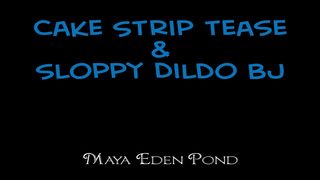 Maya Eden - Stripy-Strip-Tease-and-Sloppy-Dildo-BJ