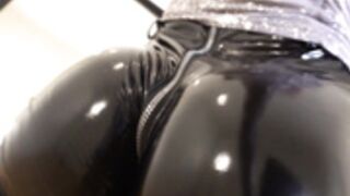 blondehottiek Pvc pants tease