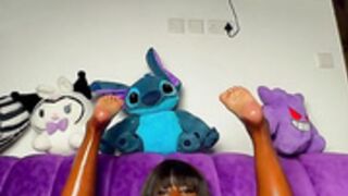 Queen Tahshaar Stuffs A Black Dildo in Her Wet Pussy