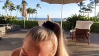 pov deep throat from blonde model