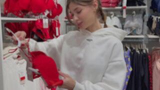 Anna Ralphs blowjob in the changing rooms