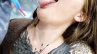 TattooGirlAlia Stranger Blowjob In Gym 2