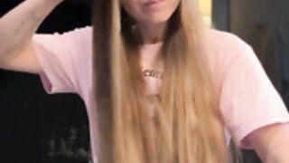 Jessie Cave Pink plaits