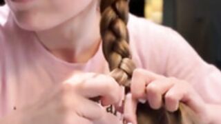 Jessie Cave Pink plaits