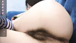 indrablack show HER REAR HAIRY BUSH!