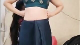 Olly Esse saree strip and boob show