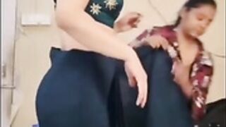 Olly Esse saree strip and boob show