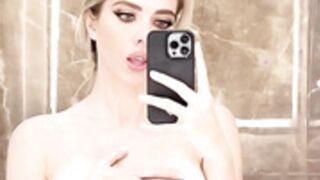 Kate Shumskaya teasing in washroom