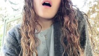 Alana15 boob show in public park