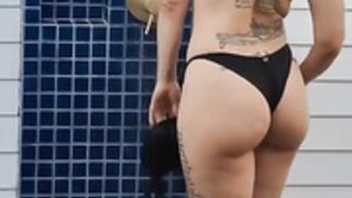 Olly Esse Shower and boob show