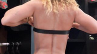 Claire Stone OF naked with belt bra