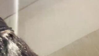 Trianawhite nude at cafe washroom