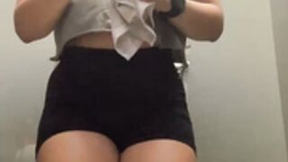 Trianawhite pussy play at gym bathroom