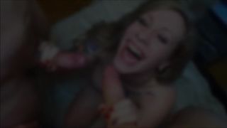 MMF threesome blowjob