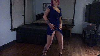 Layla Starr Blue Dress Strip Tease