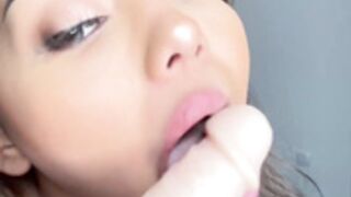 Nursh Sucking and Riding Dildo