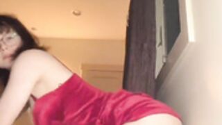 Stasia Grey Red Outfit Dildo Wall