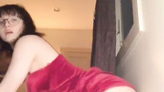 Stasia Grey Red Outfit Dildo Wall
