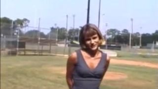Naked on a baseball diamond