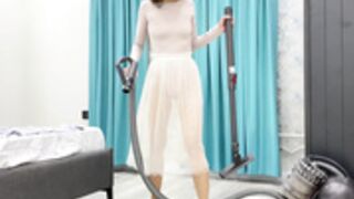 girl routine clean mop the floor