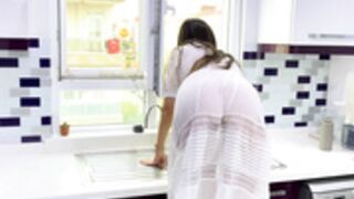 Transparent See thought white dress