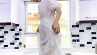 Transparent See thought white dress