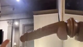 YourEva swallows a dildo balls deep